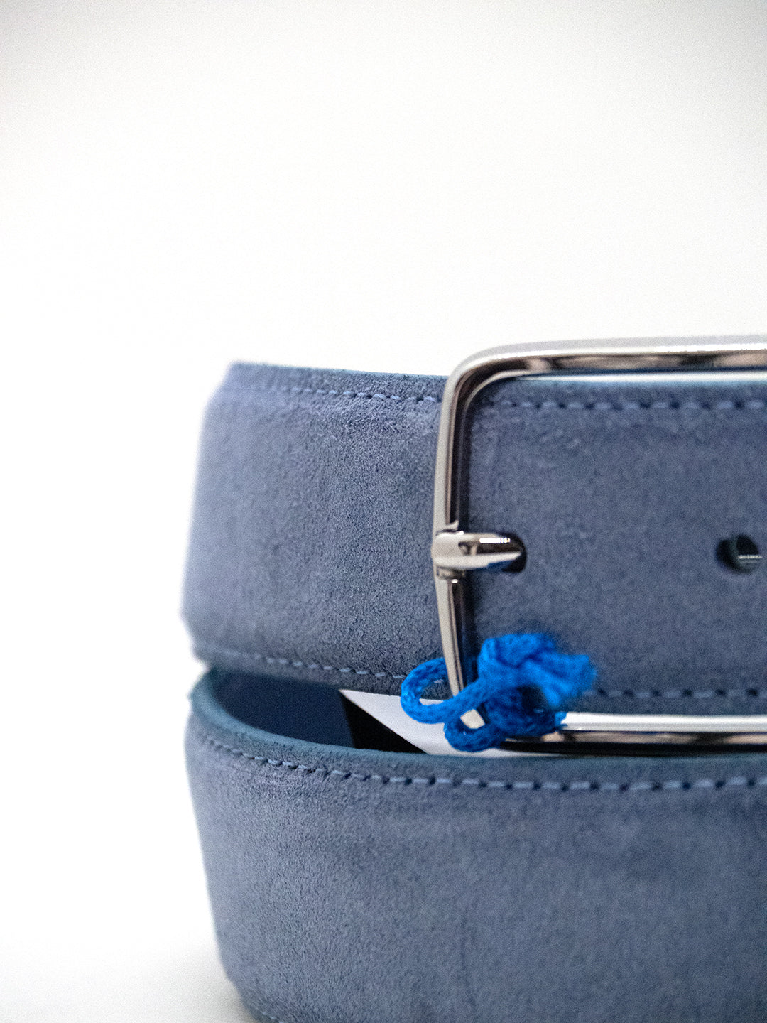 CINTURA UOMO SCAMOSCIATA AZZURRA