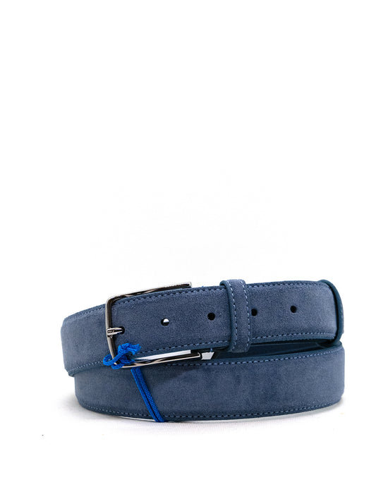 CINTURA UOMO SCAMOSCIATA AZZURRA